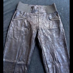 Distressed Faux Leather Leggings
